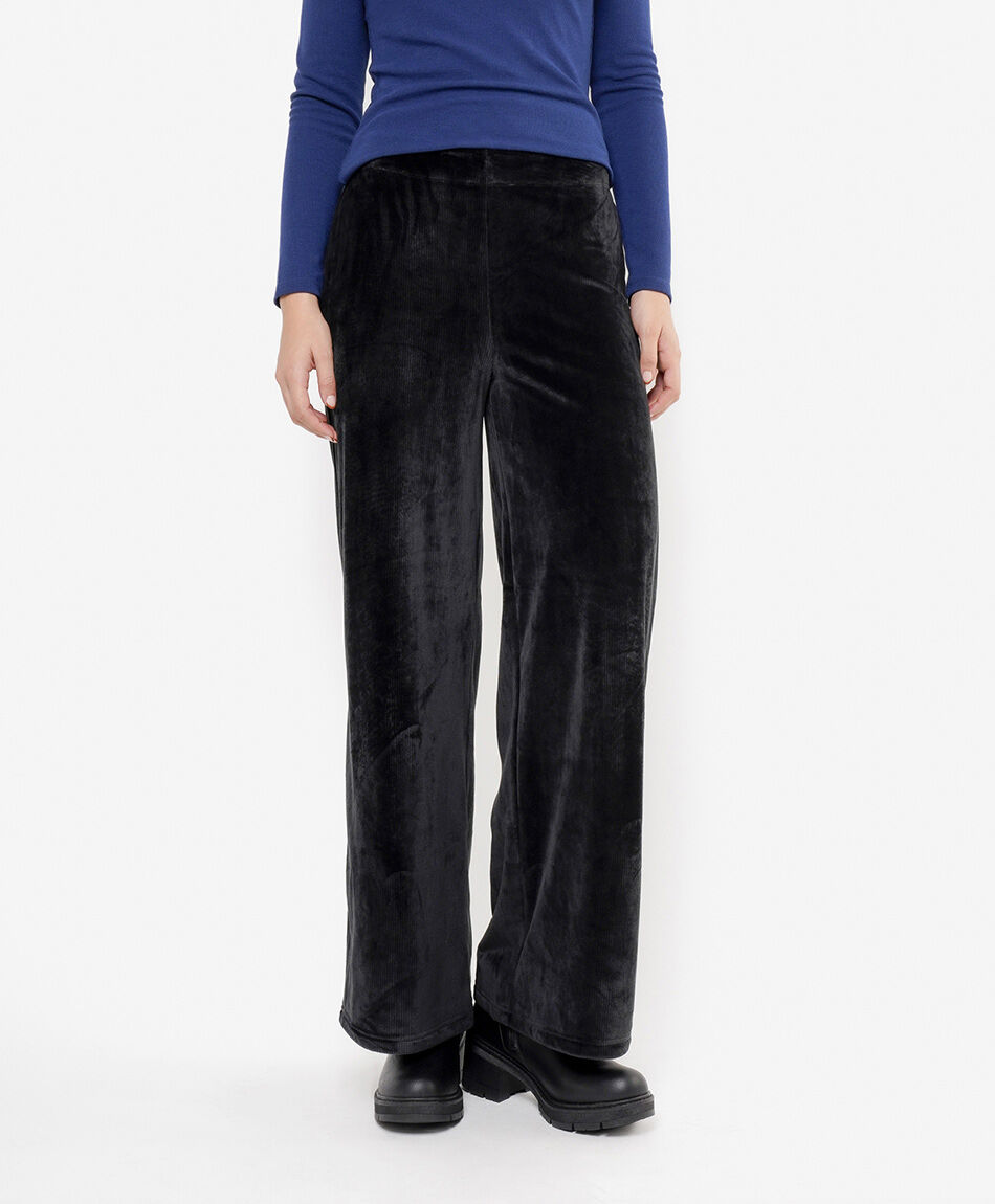 Pantal&oacute;n mujer corderoy negro