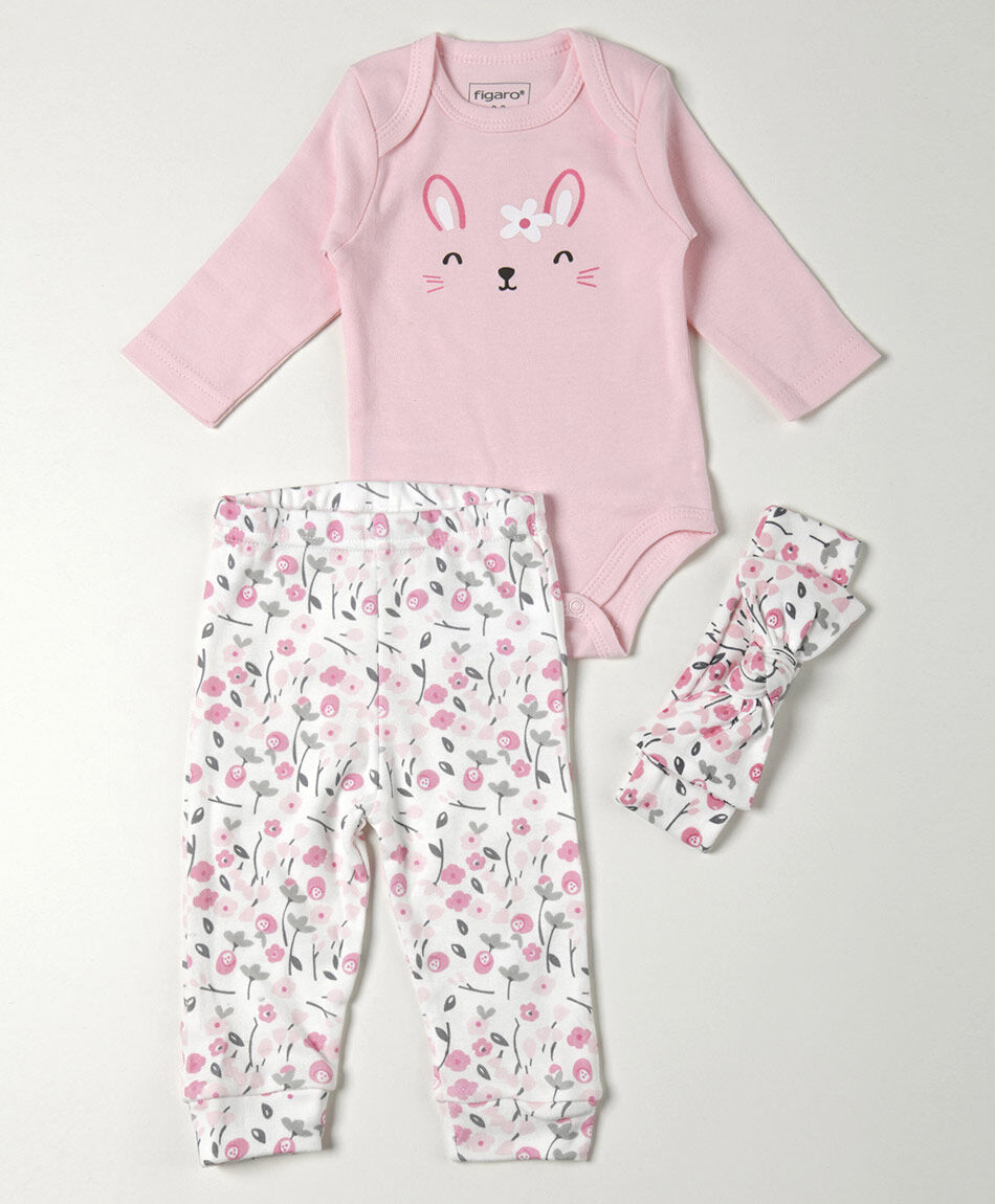 Pack 3 piezas beb&eacute; rosado