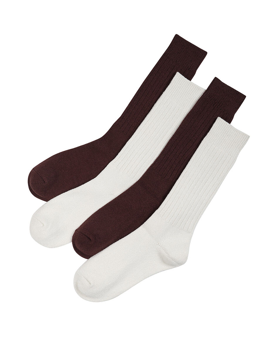 Pack 2 medias mujer largos b&aacute;sicos