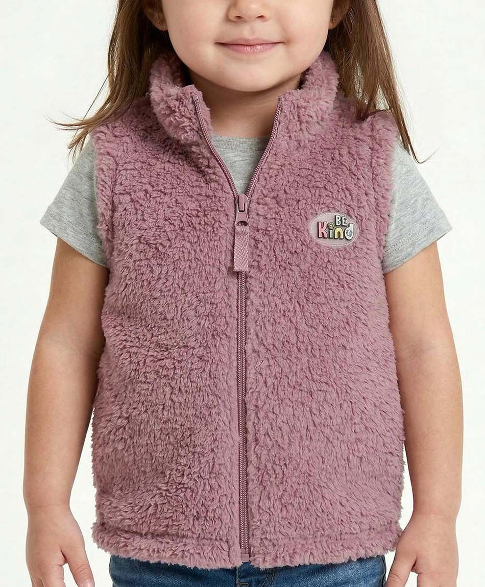 Buzo beb&eacute; vest chiporro sin mangas pink