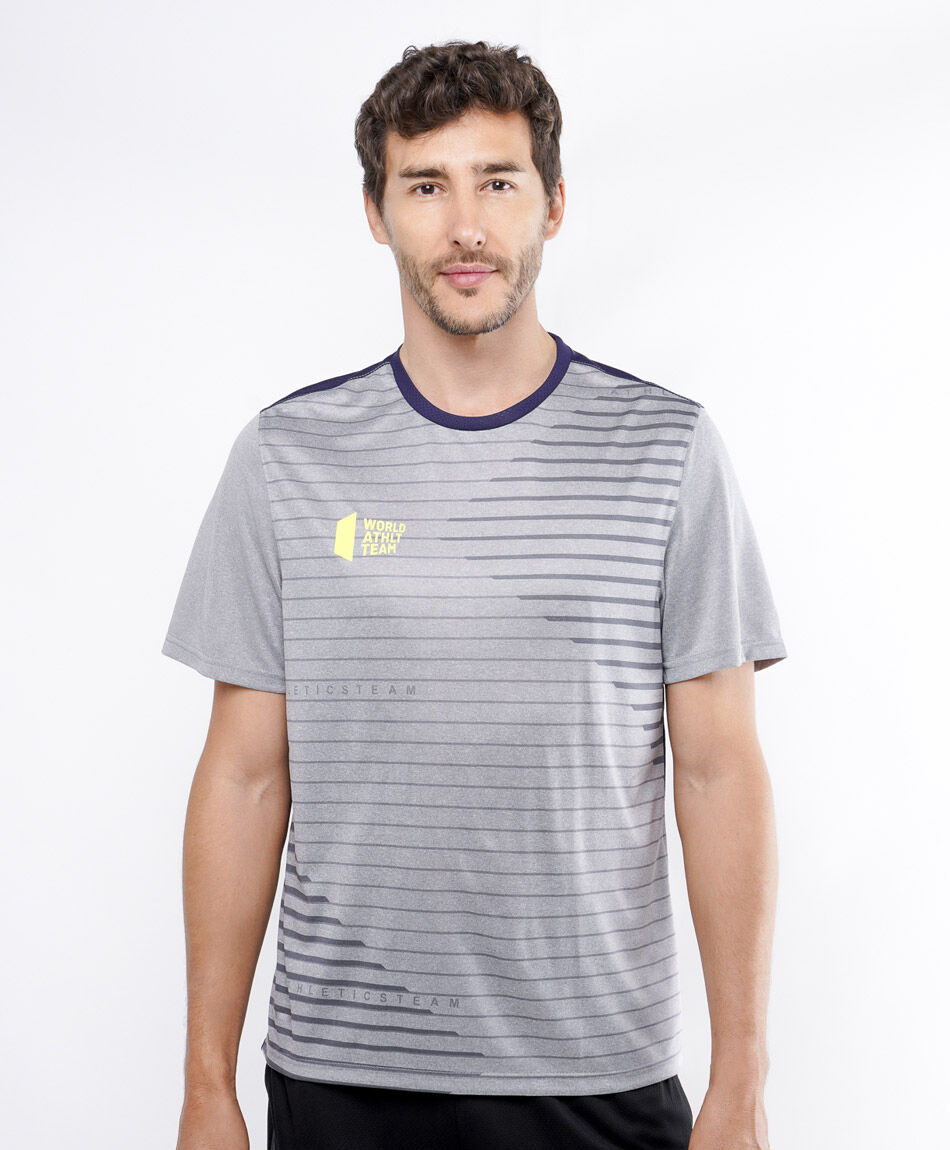 Remera deportiva hombre l&iacute;neas color