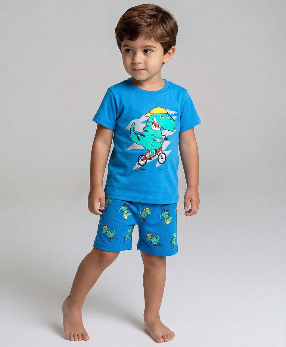 Pijama beb&eacute; dinosaurio bicicleta