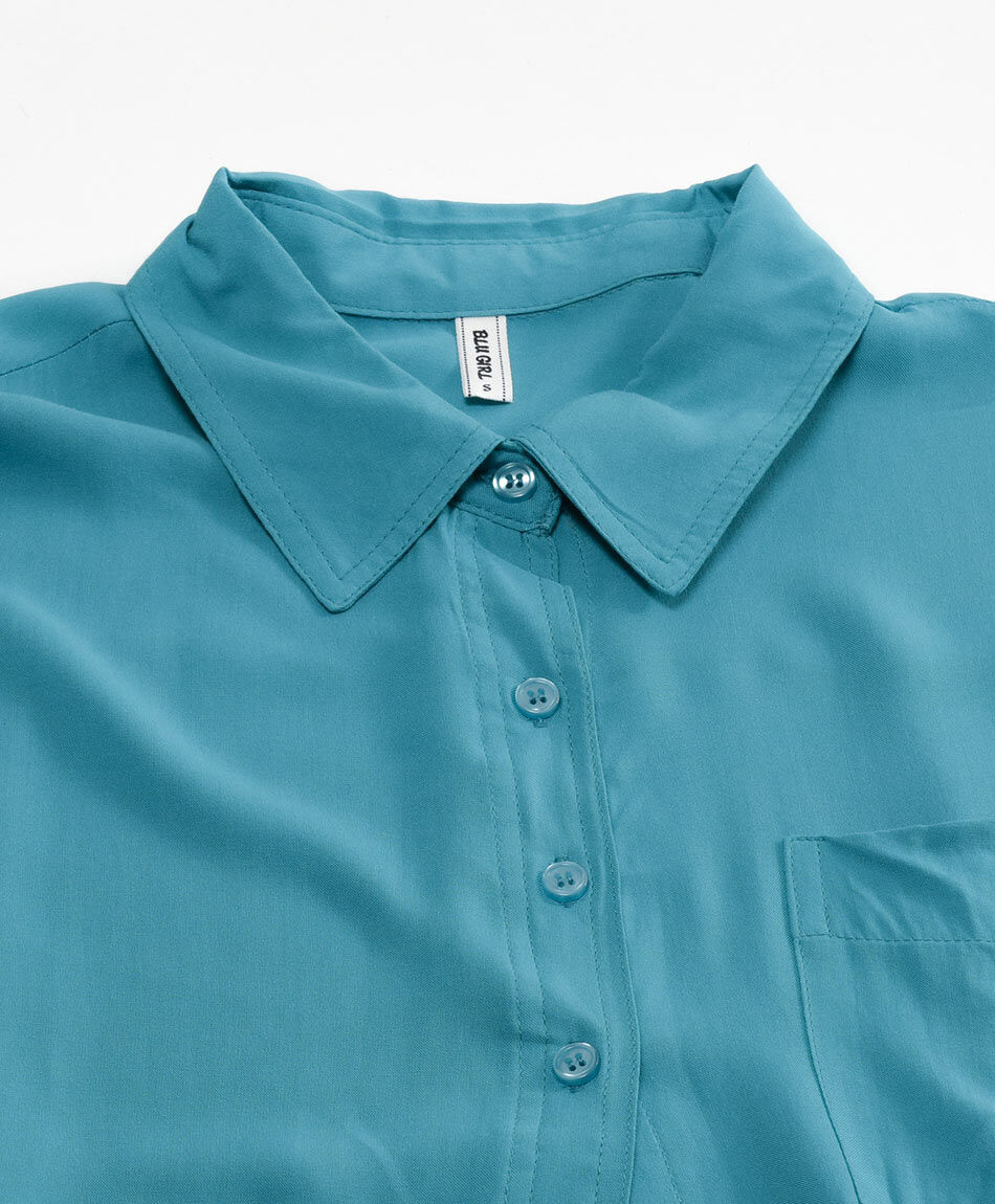 Blusa mujer lisa turquesa