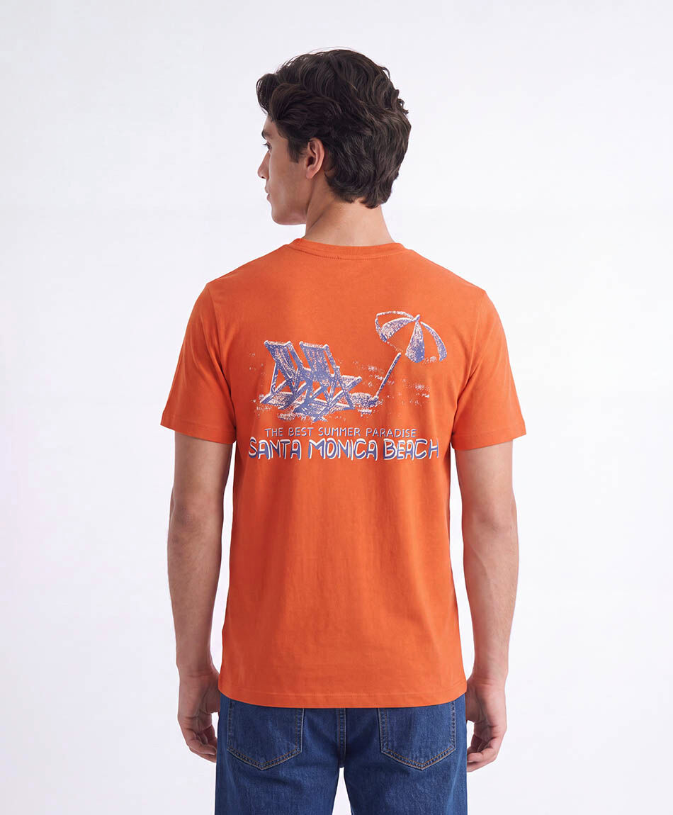 Remera hombre doble print santa monica