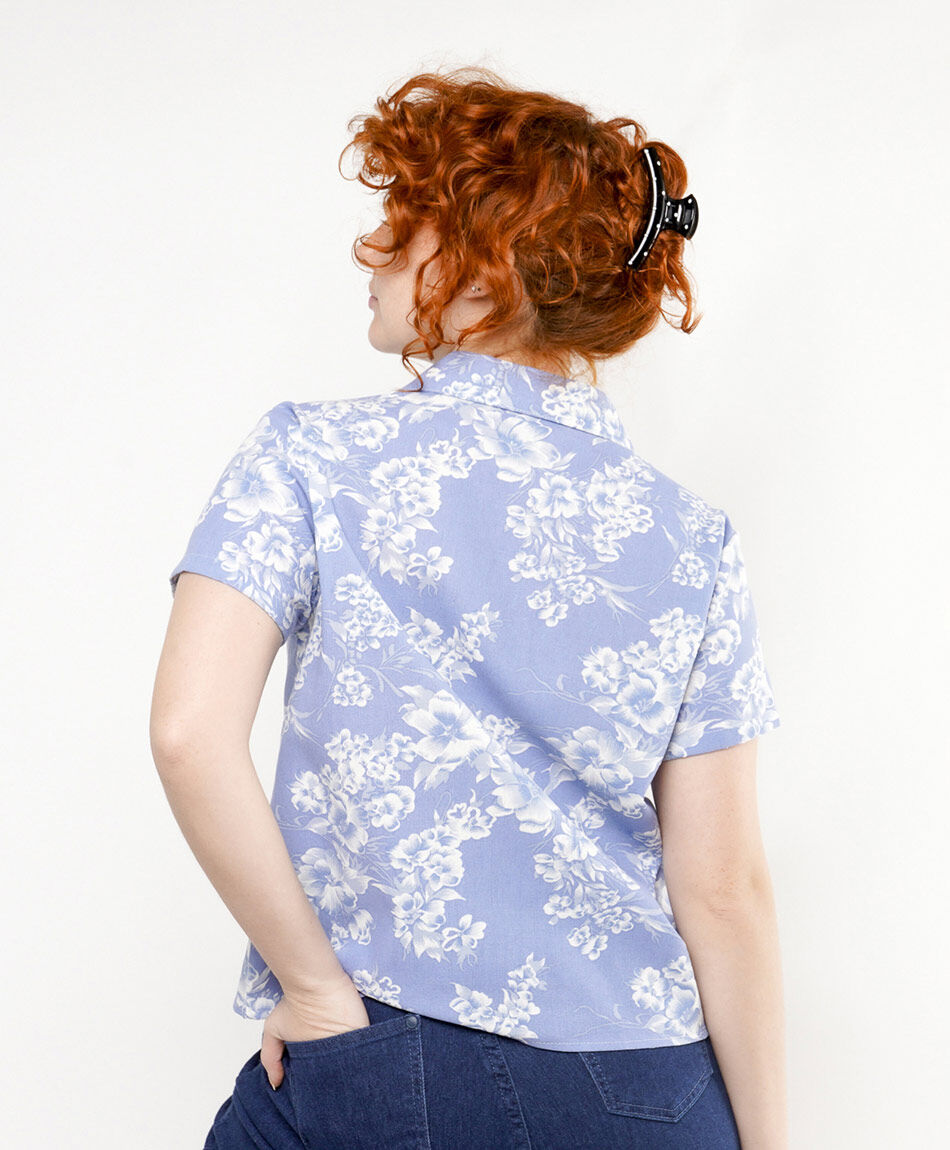 Camisa mujer lino flores