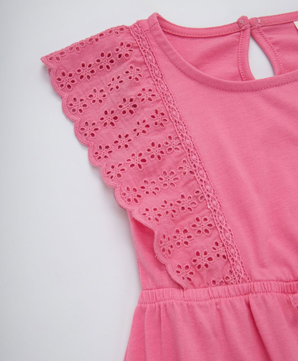 Vestido beb&eacute; broderie rosado