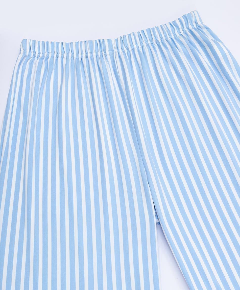 Pijama mujer camisero azul rayas