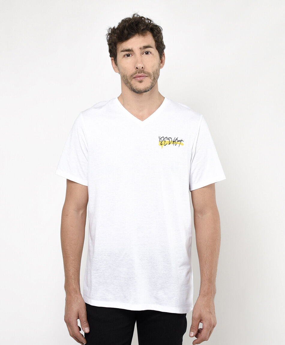 Remera hombre doble estampado graffiti