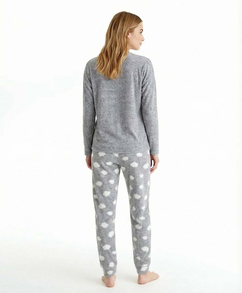 Pijama mujer micropolar nubes