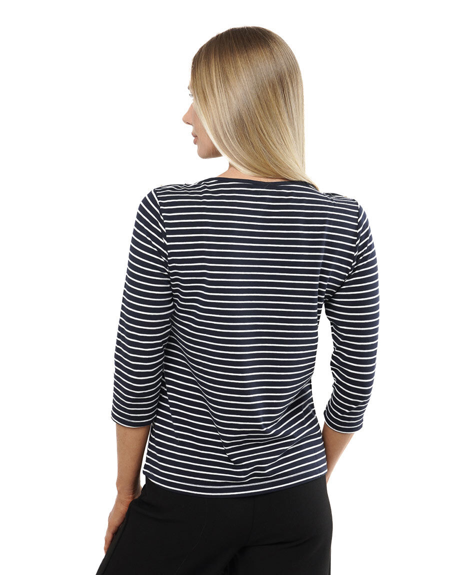 Remera mujer rayas media manga