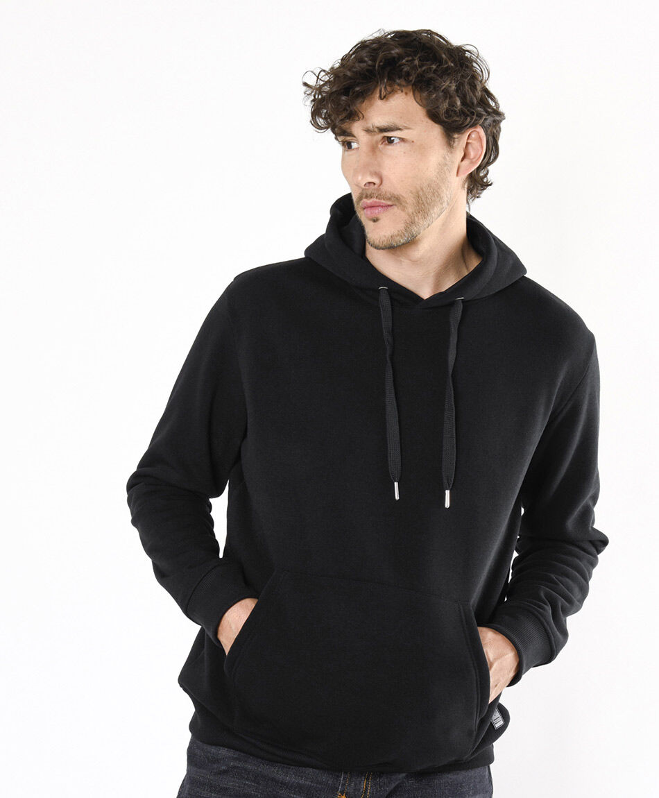 Buzo hombre liso b&aacute;sico negro