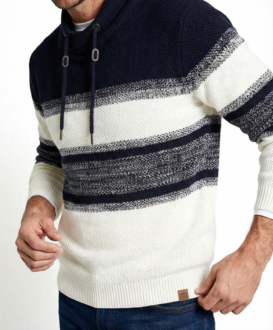 Sweater hombre smock navy white