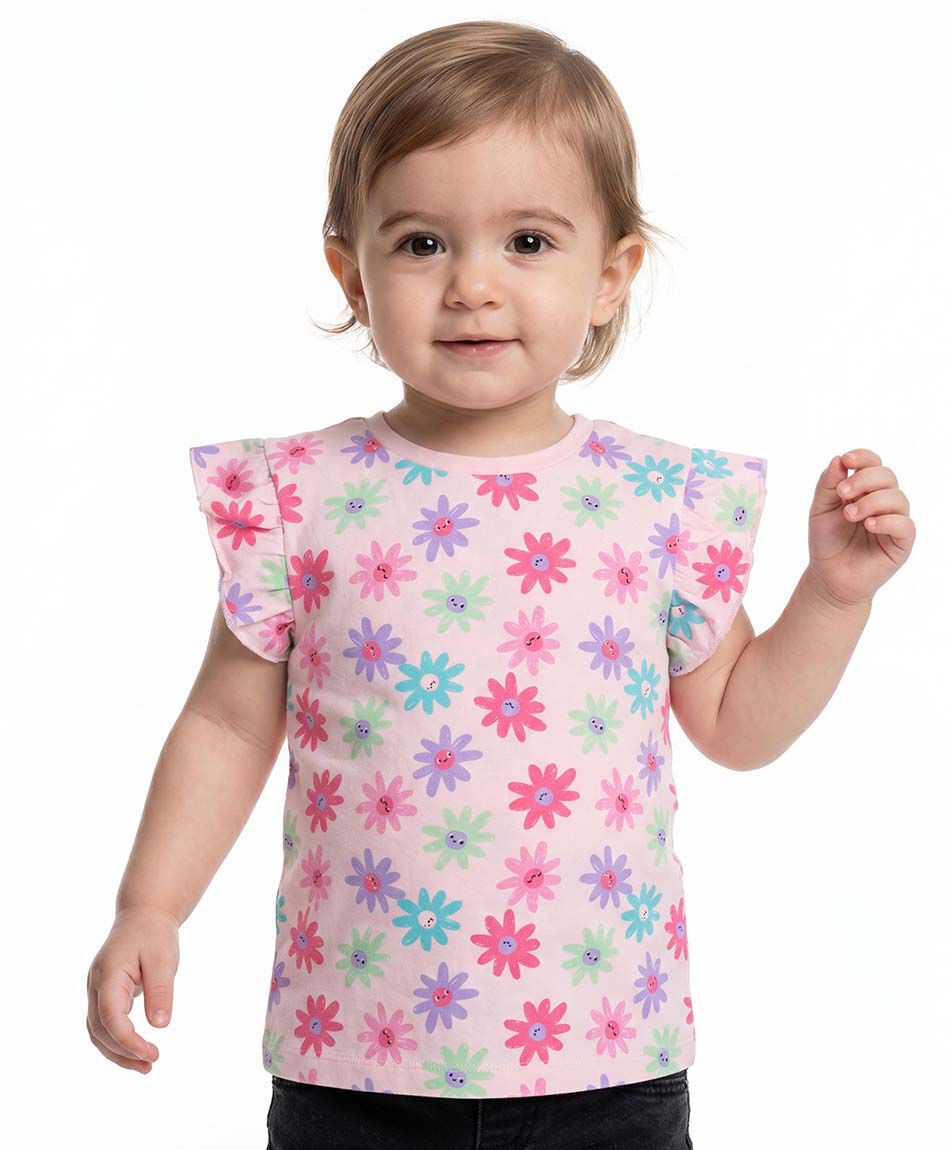 Remera beb&eacute; florcitas