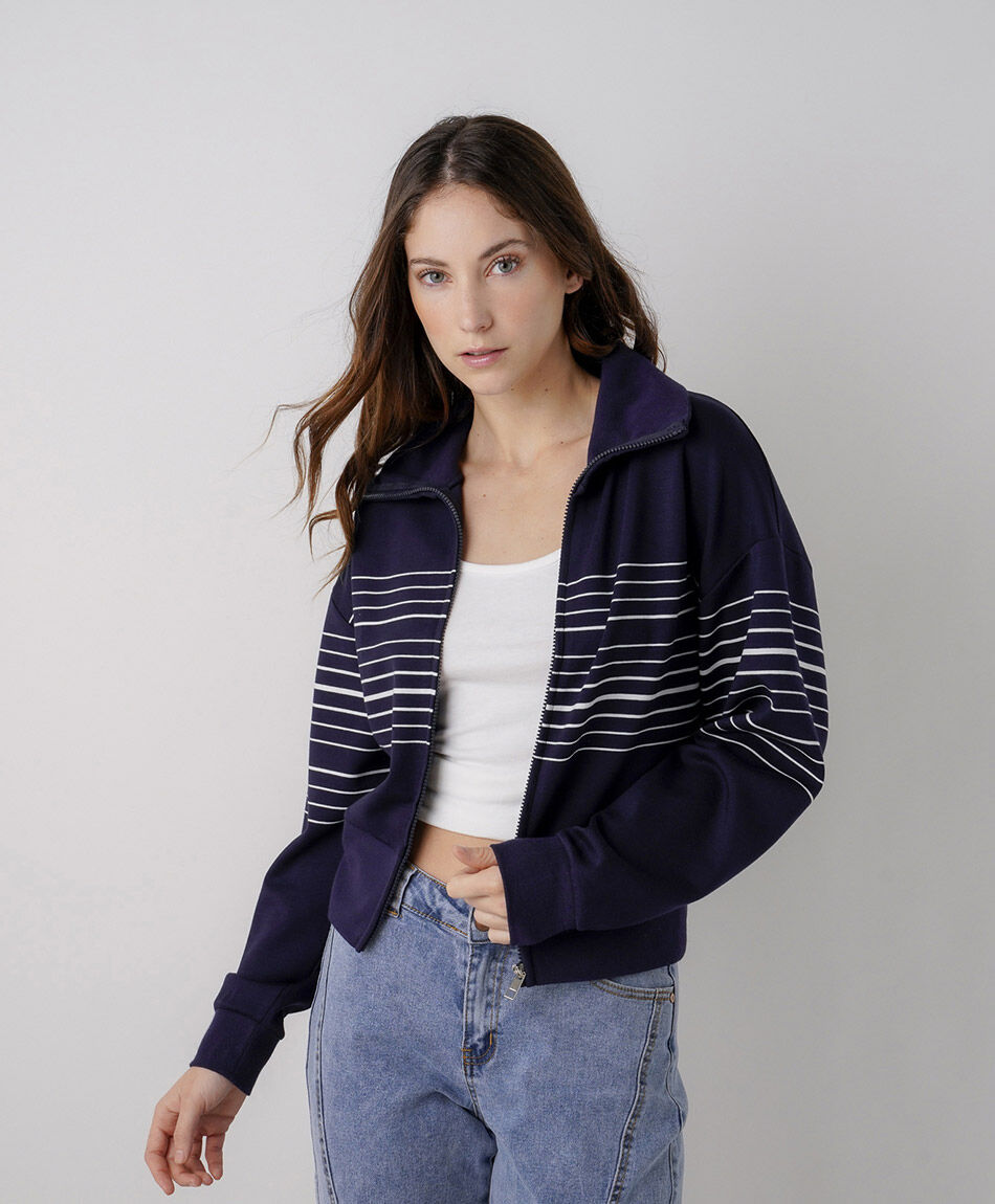 Campera mujer lineas crop