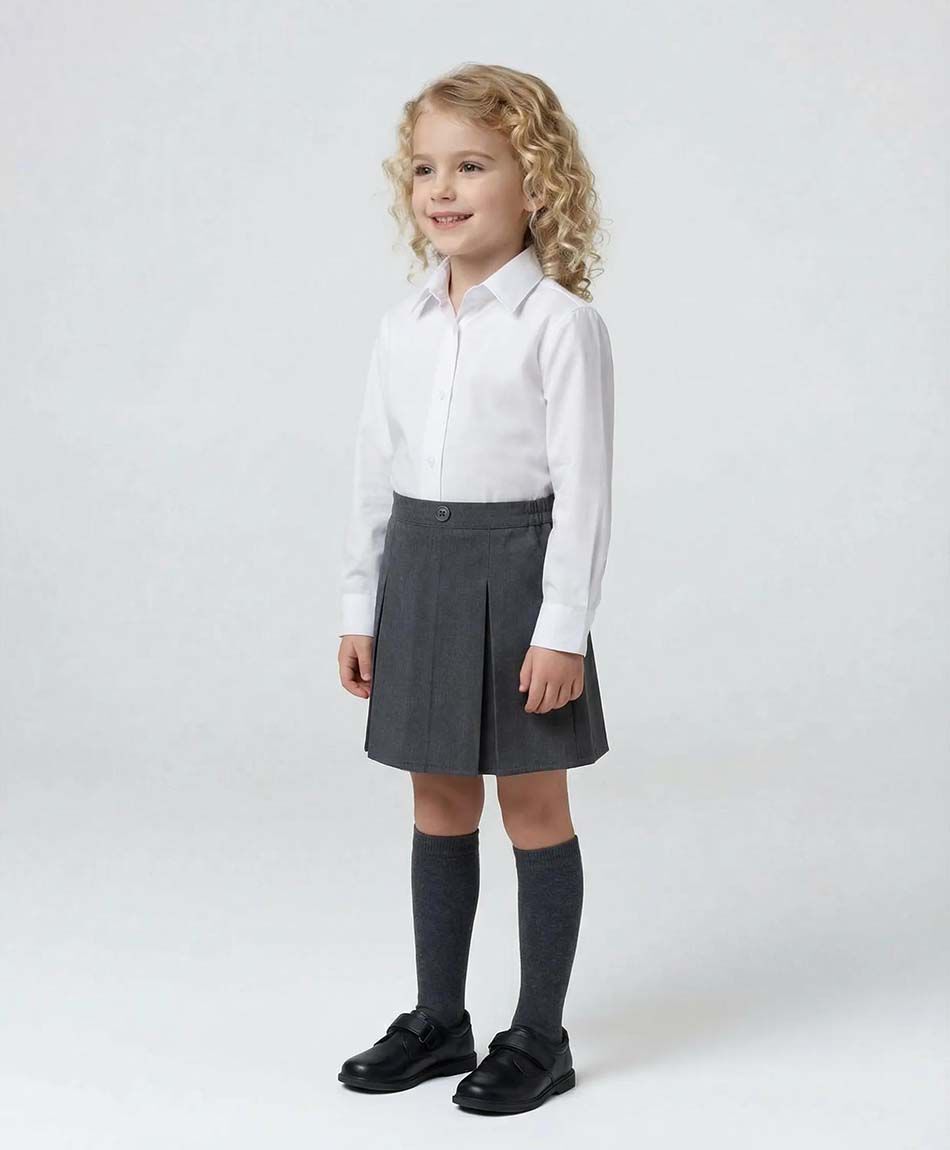 Pollera escolar elasticada gris