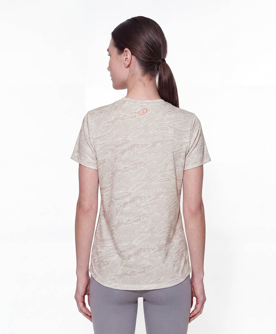 Remera deportiva mujer dise&ntilde;o beige