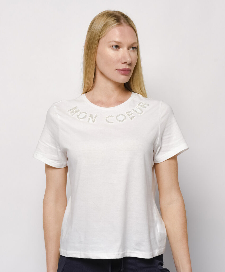 Remera mujer frase perlas