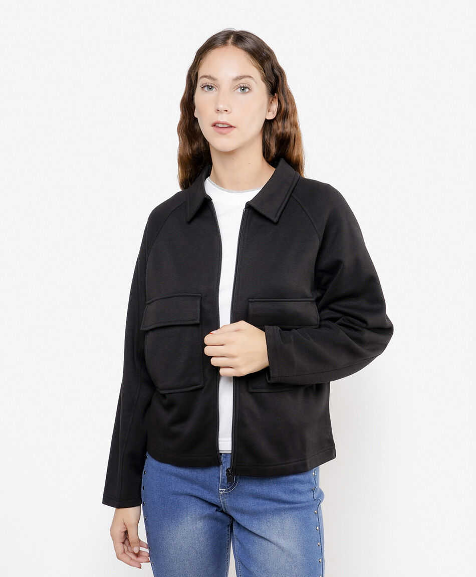 Campera mujer jersey bolsillos