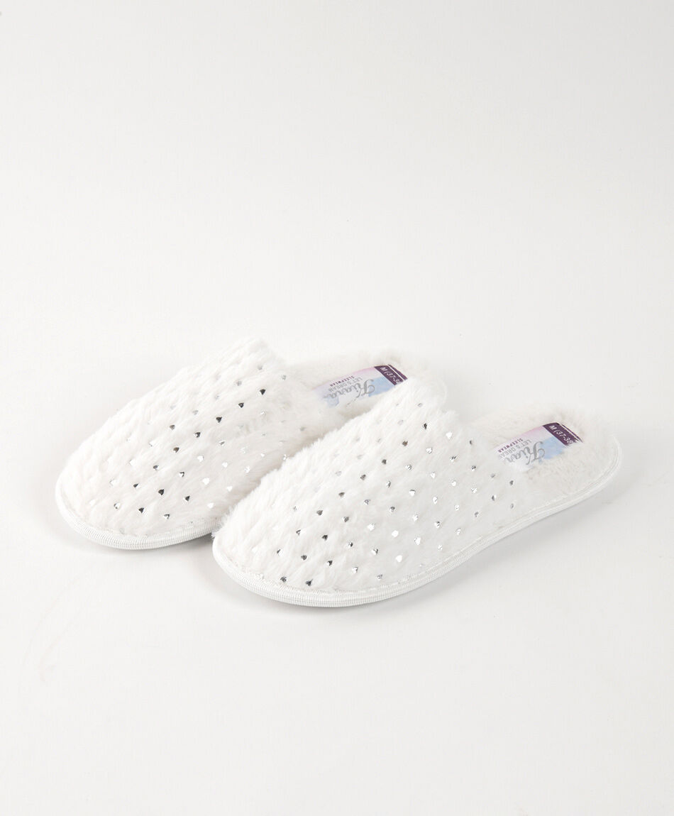 Pantufla mujer corazones brillantes