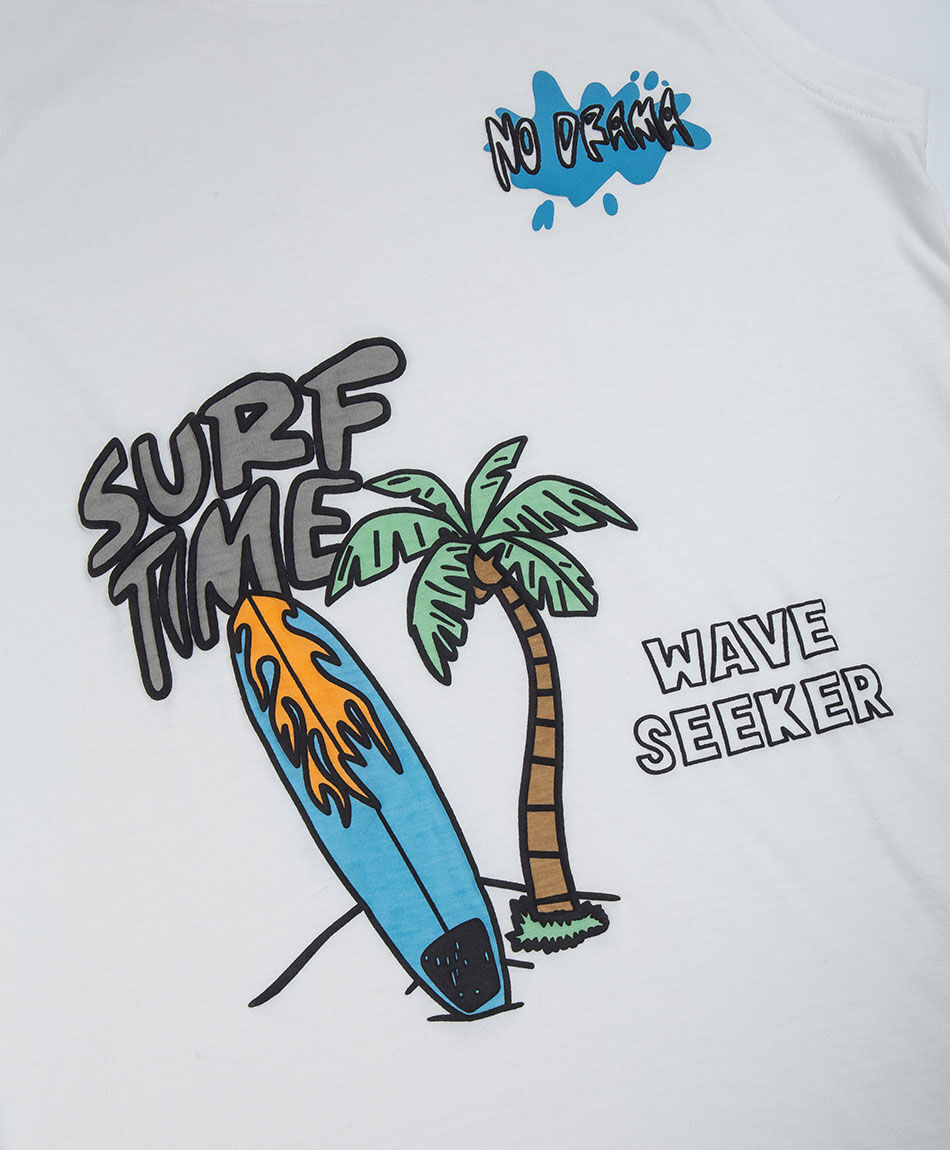 Polera ni&ntilde;o surf time sin mangas