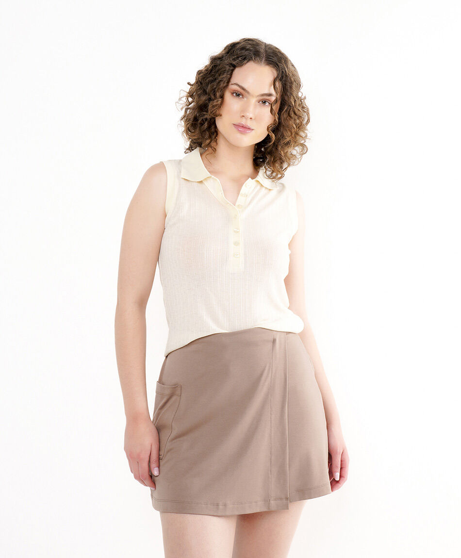 Mini pollera mujer short bolsillo