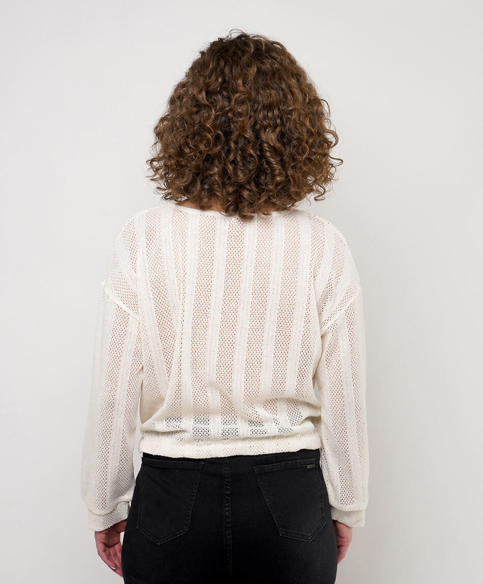 Buzo mujer calado cord&oacute;n