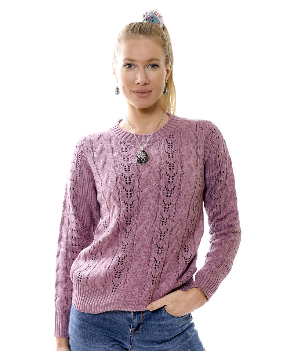 Sweater trenzas y calado