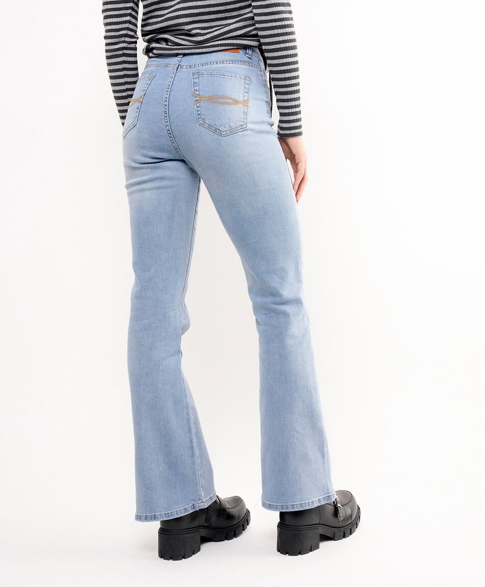 Jeans mujer flare tiro alto