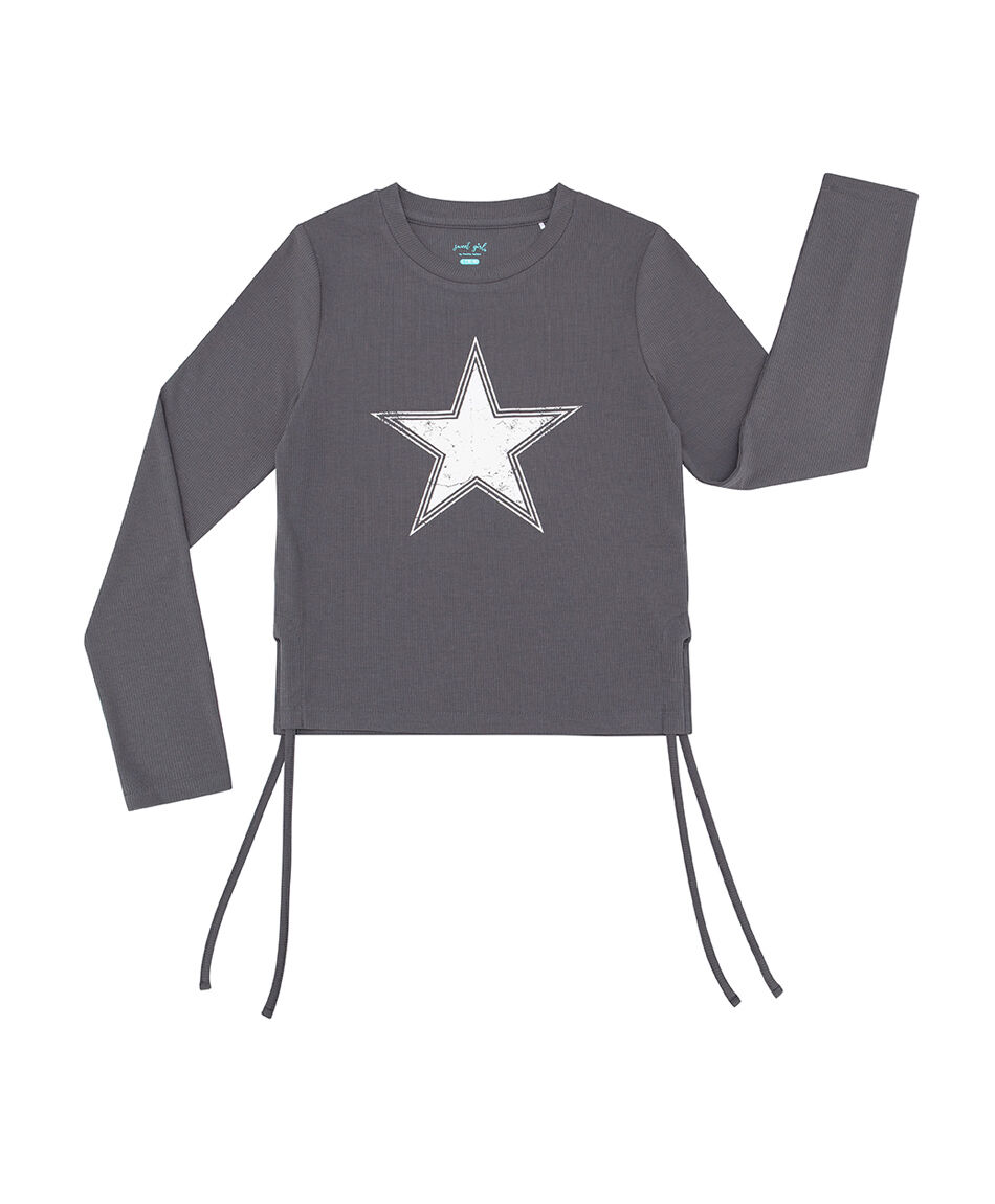 Polera ni&ntilde;a estampado star