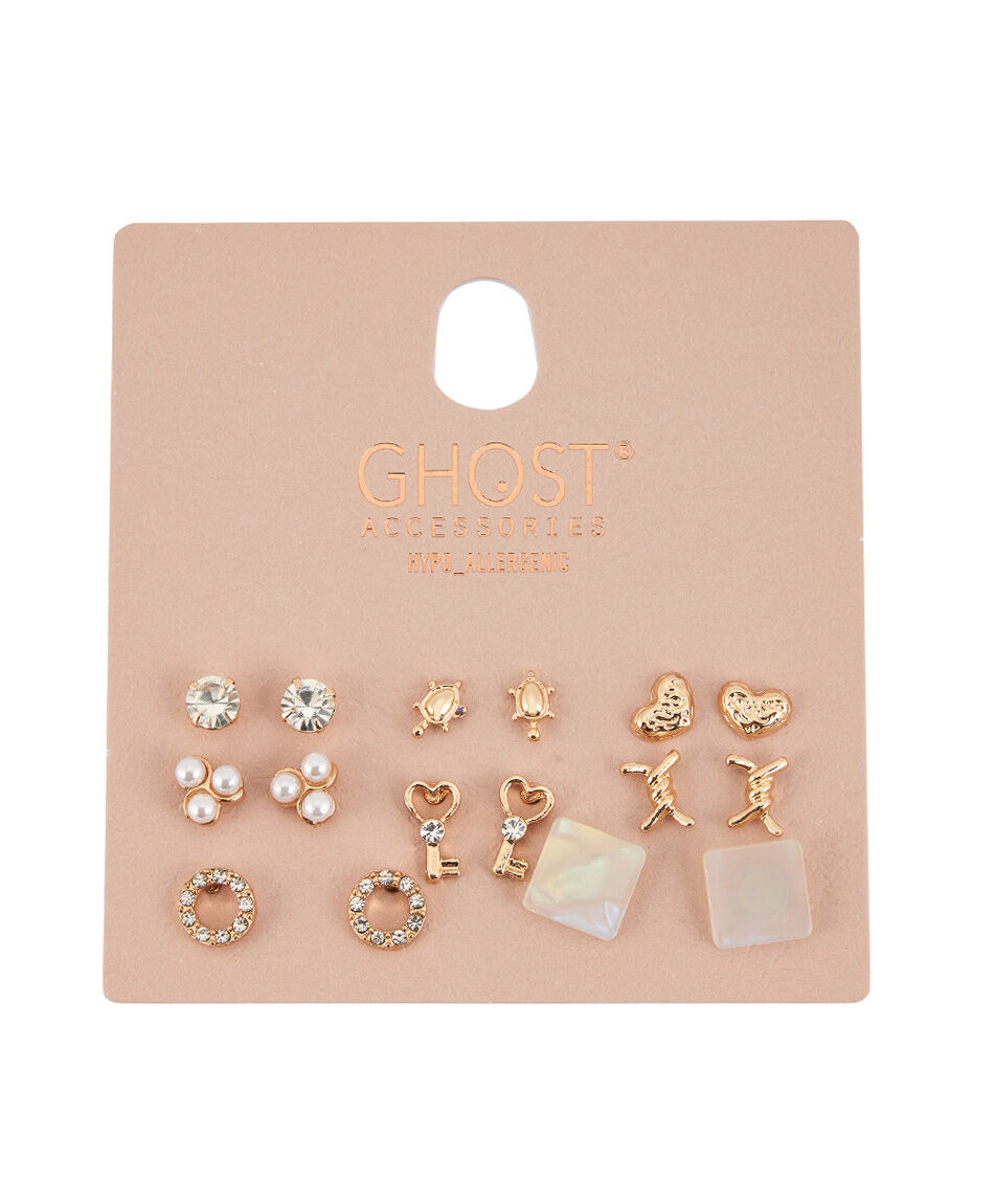 Set 8 aros mujer dorados