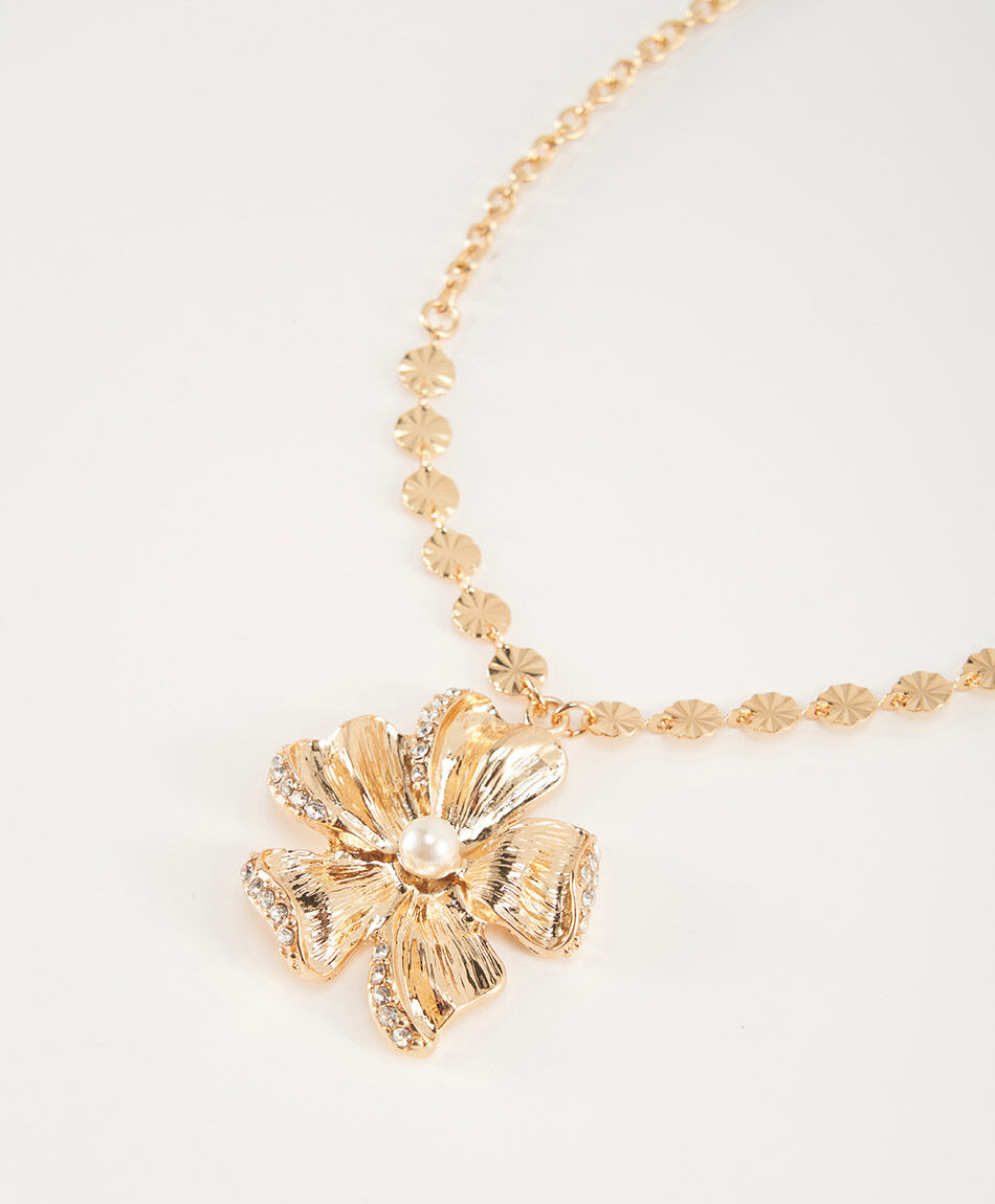 Collar mujer flor gold