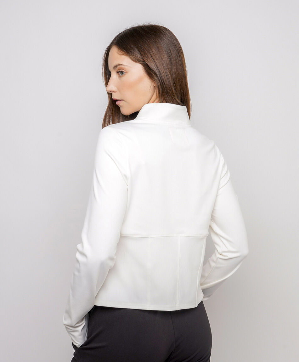 Buzo mujer cuello alto white