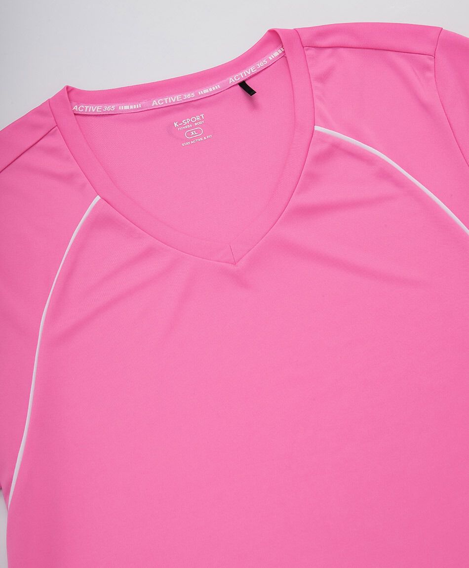 Remera deportiva mujer lisa pipping rosada