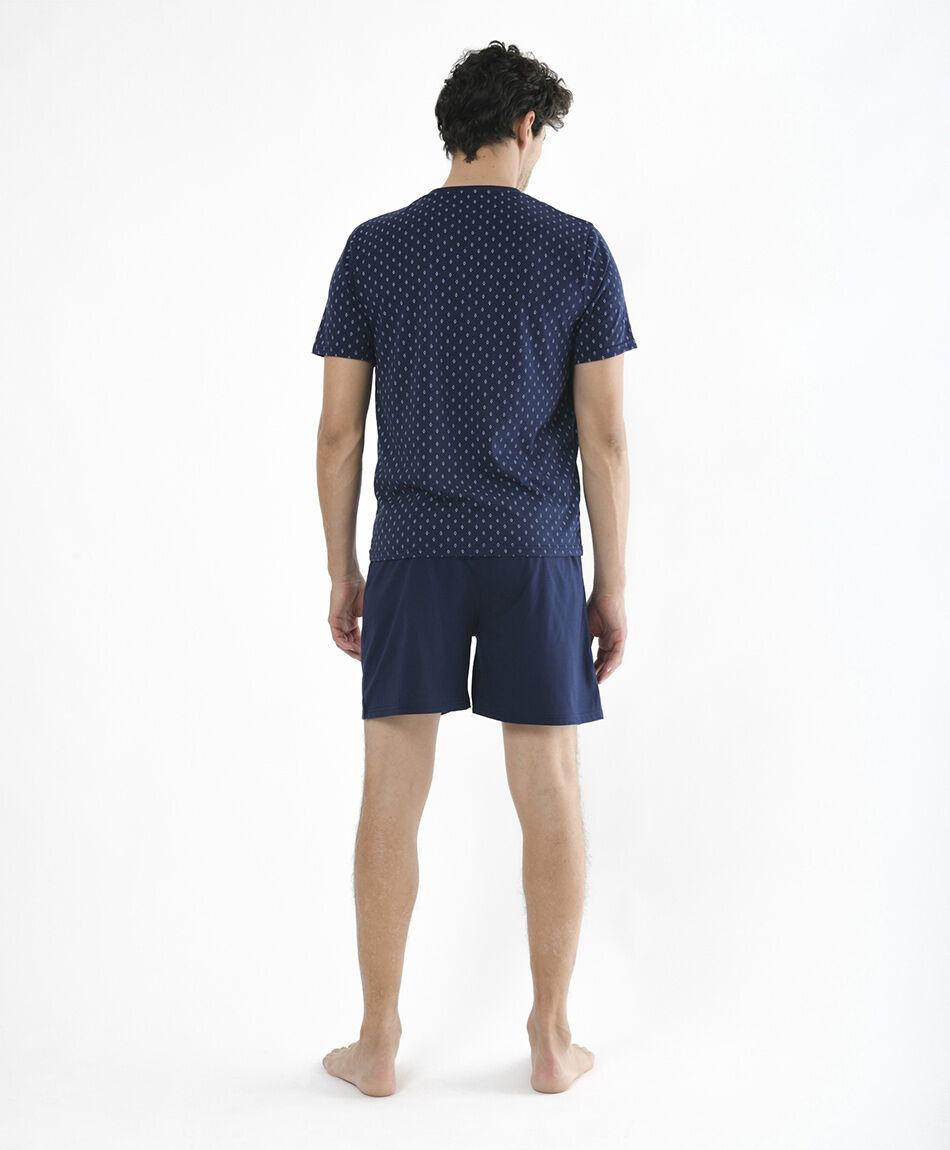 Pijama hombre mini rombos 2 piezas