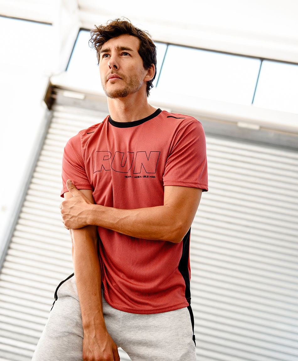Polera deportiva hombre bicolor run