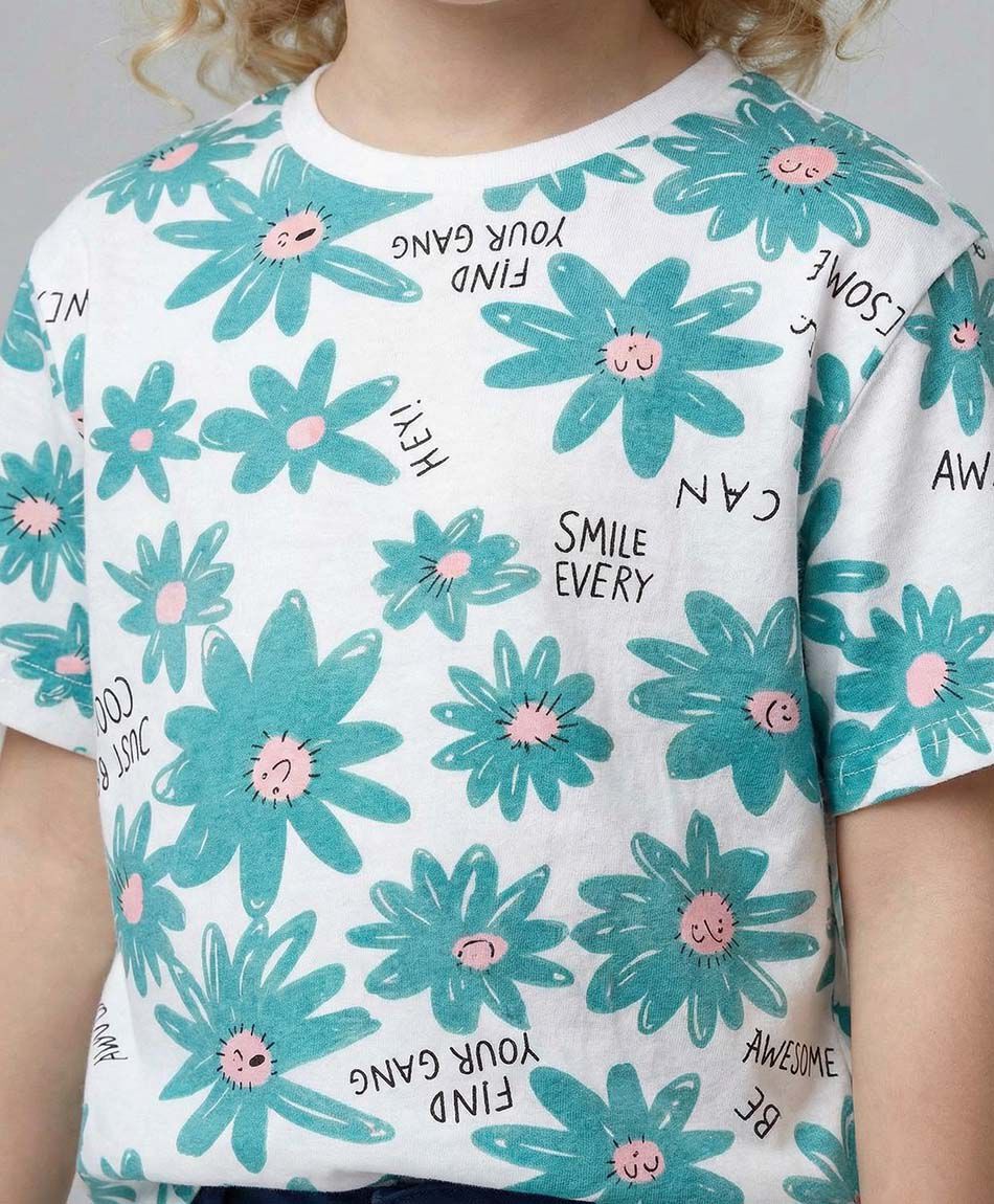 Remera ni&ntilde;a flores