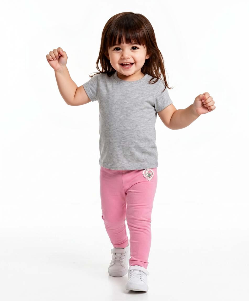 Leggins beb&eacute; parche coraz&oacute;n flores