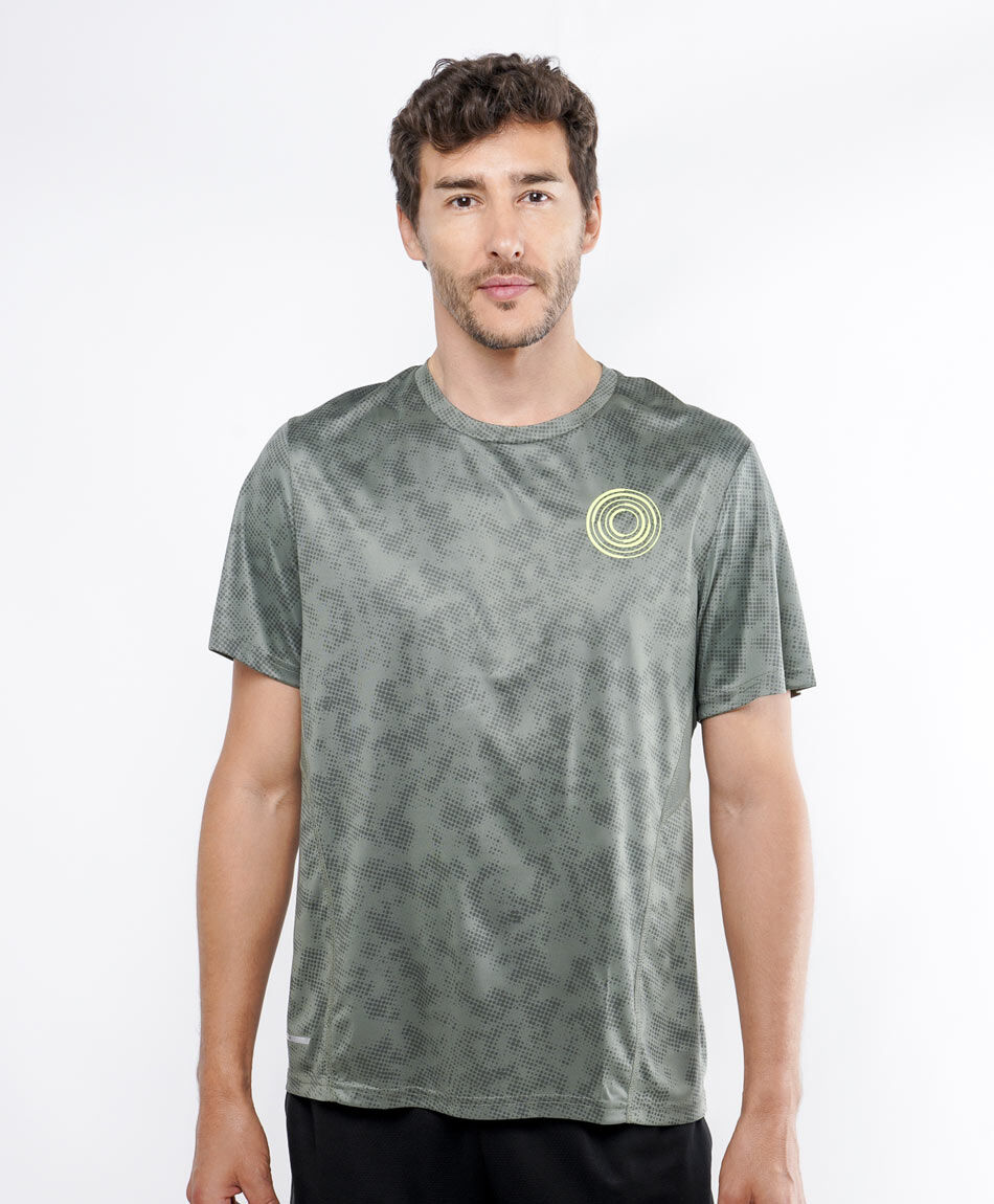 Remera deportiva hombre print verde