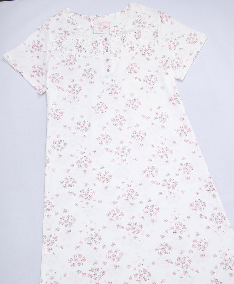 Camisa de dormir mujer flores rosadas