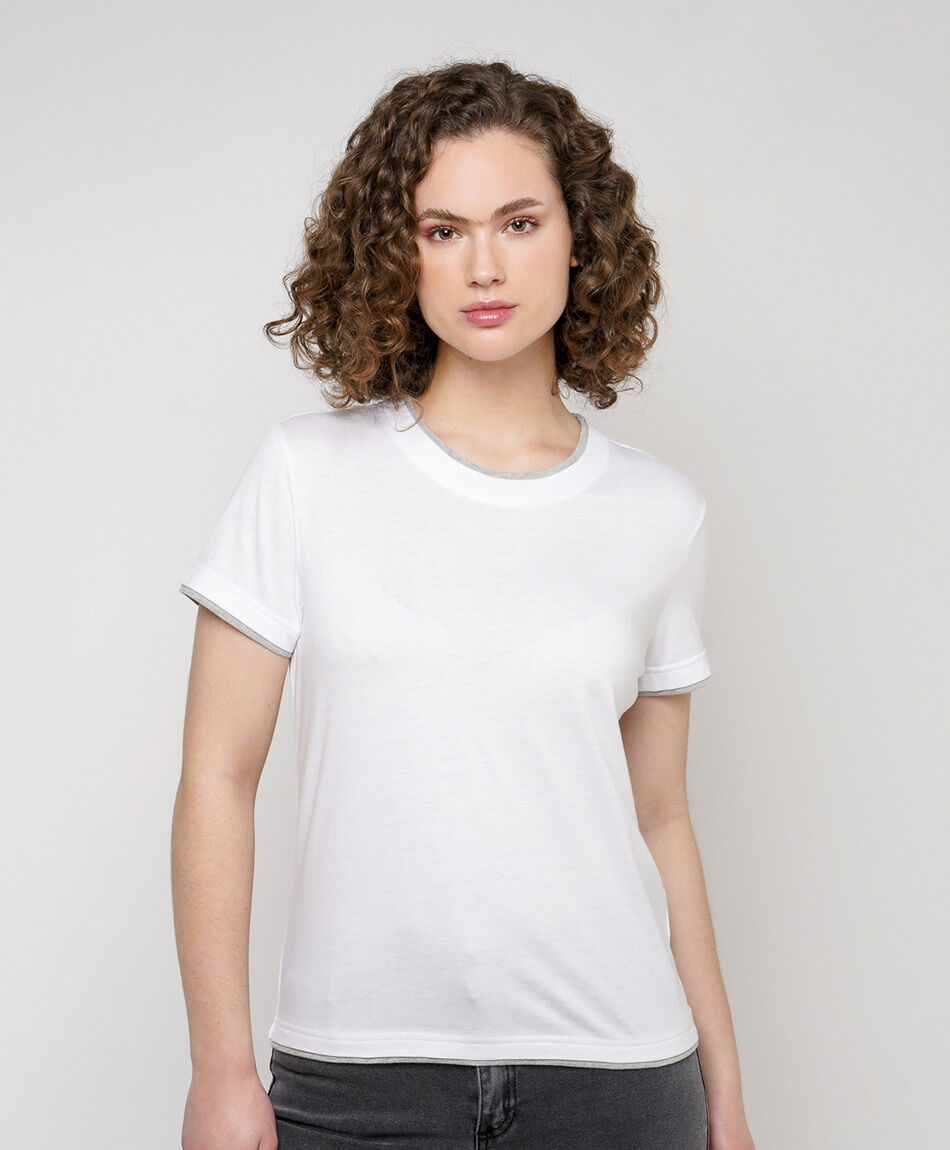 Remera mujer l&iacute;nea gris