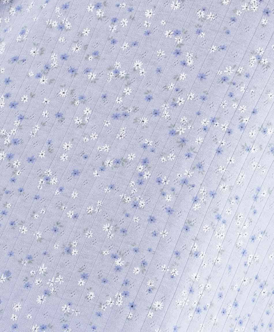 Camisola mujer jacquard azul floreado