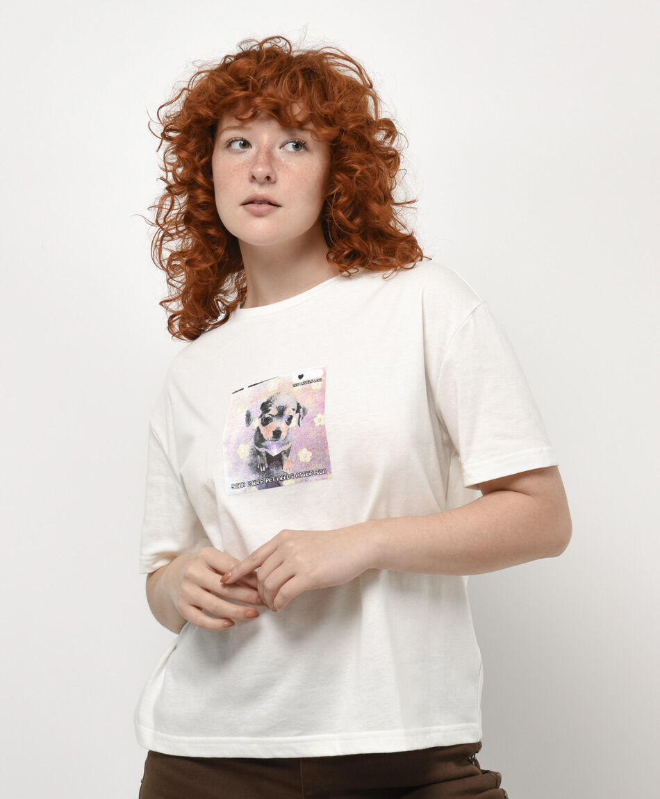 Remera mujer estampada puppy
