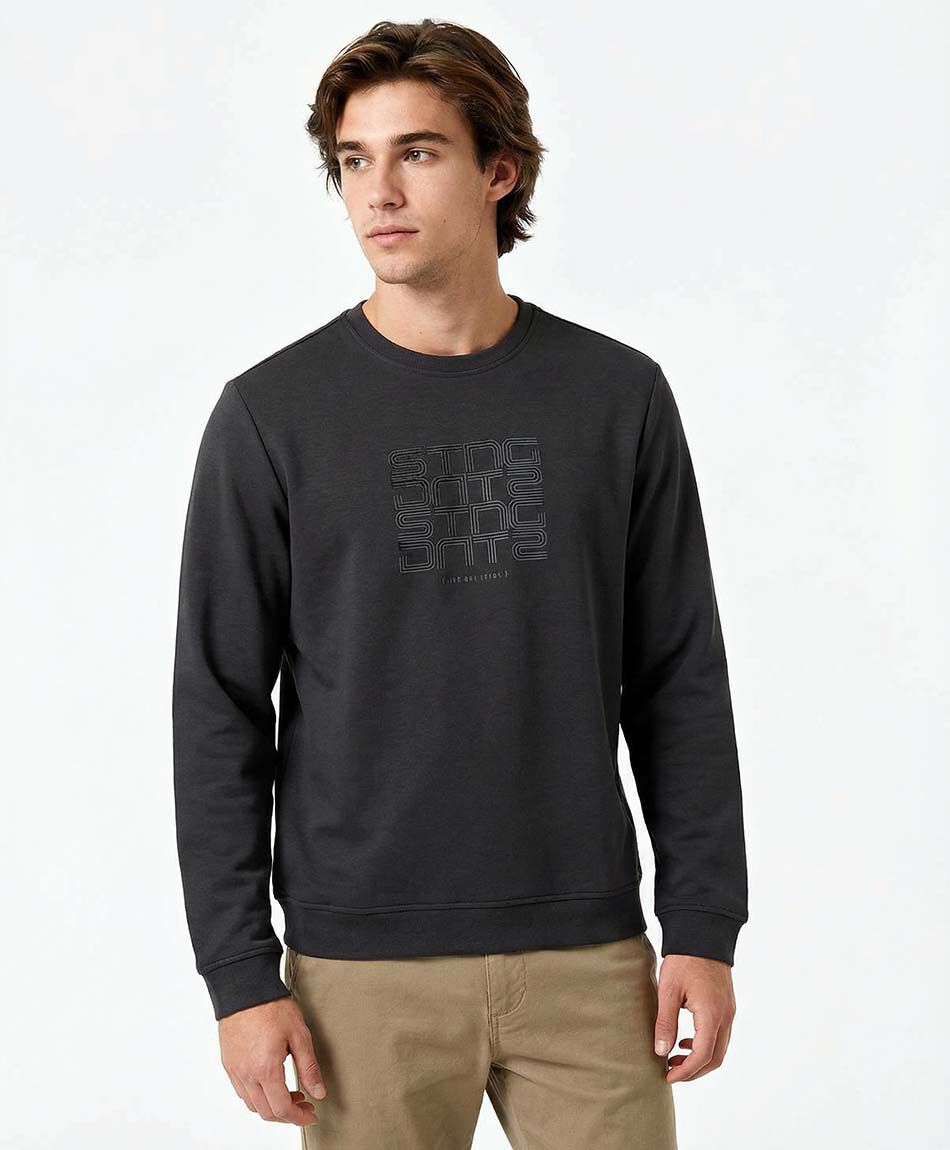 Poler&oacute;n hombre cuello redondo black