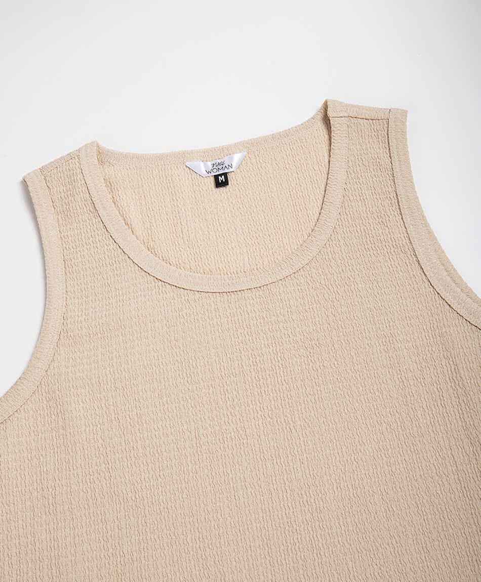 Remera mujer sin mangas textura