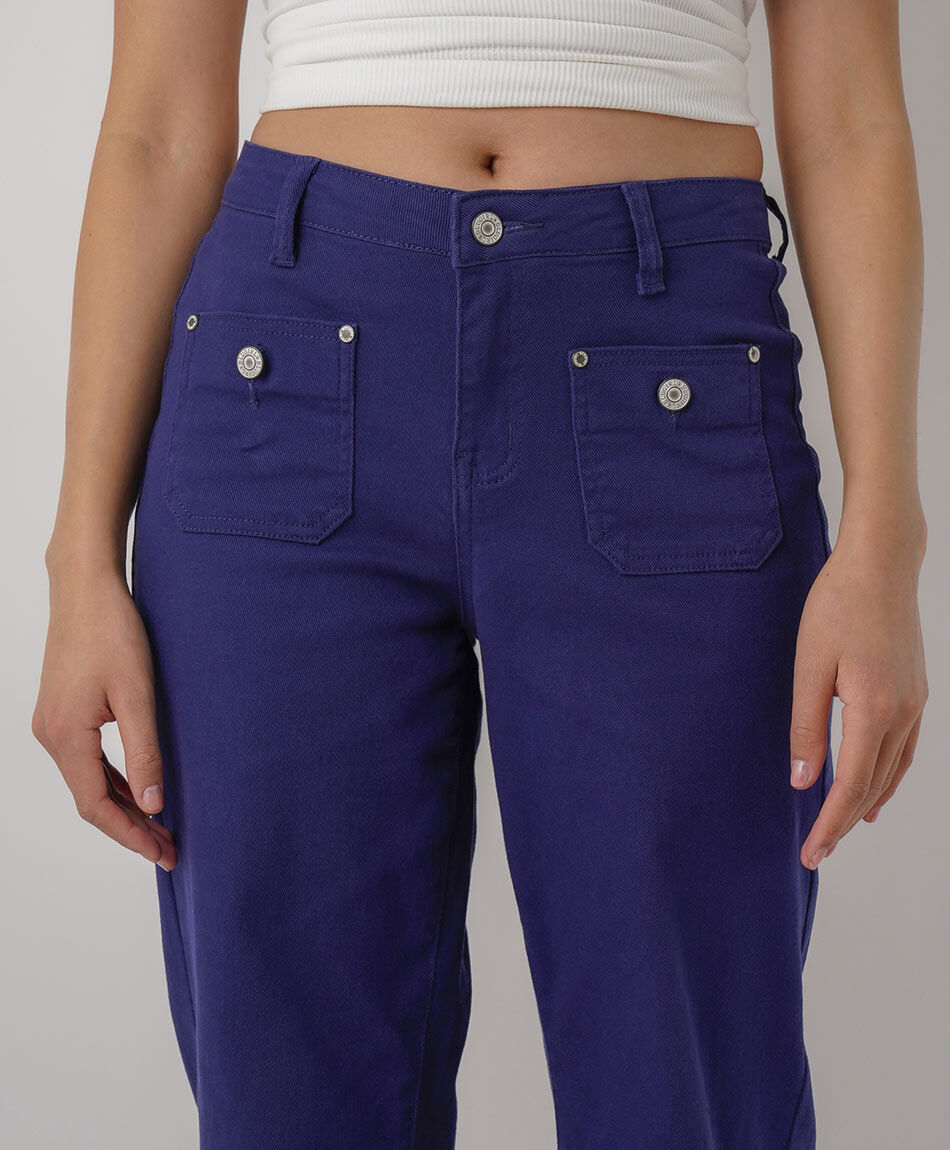 Jeans mujer wide leg navy