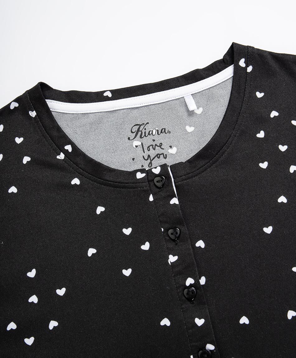 Camisola mujer corazones white