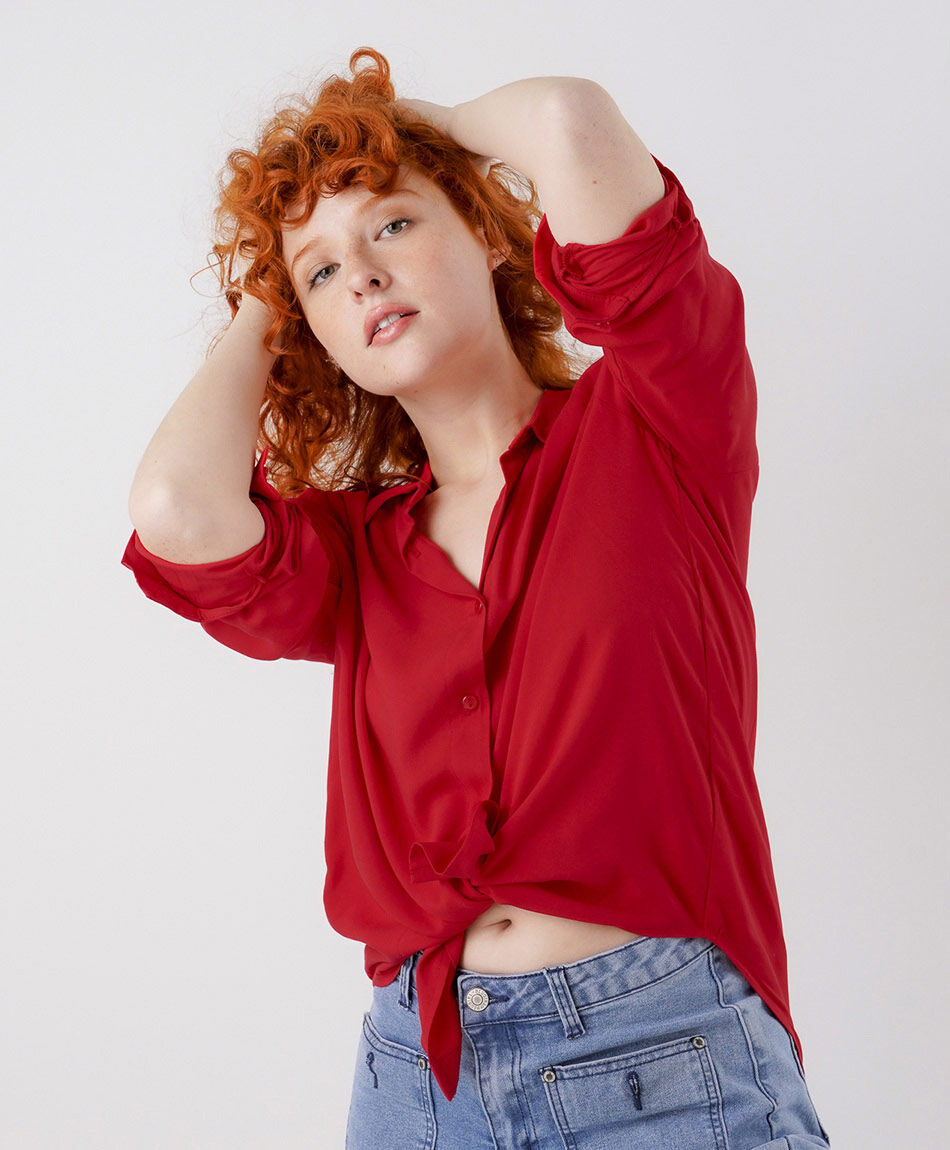 Camisa mujer camisera roja