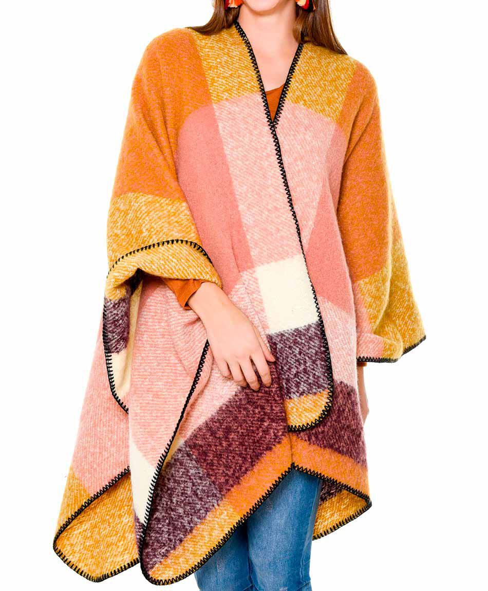 Ruana tricolor escoces - TRICOT