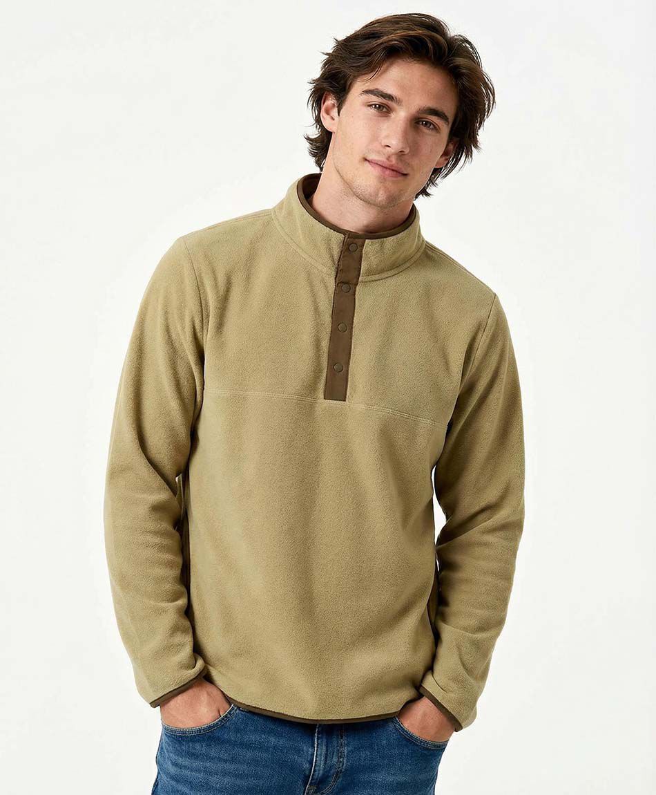 Buzo hombre polar con botones