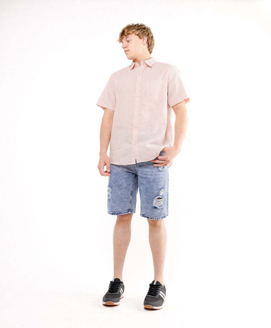 Camisa hombre lisa manga corta